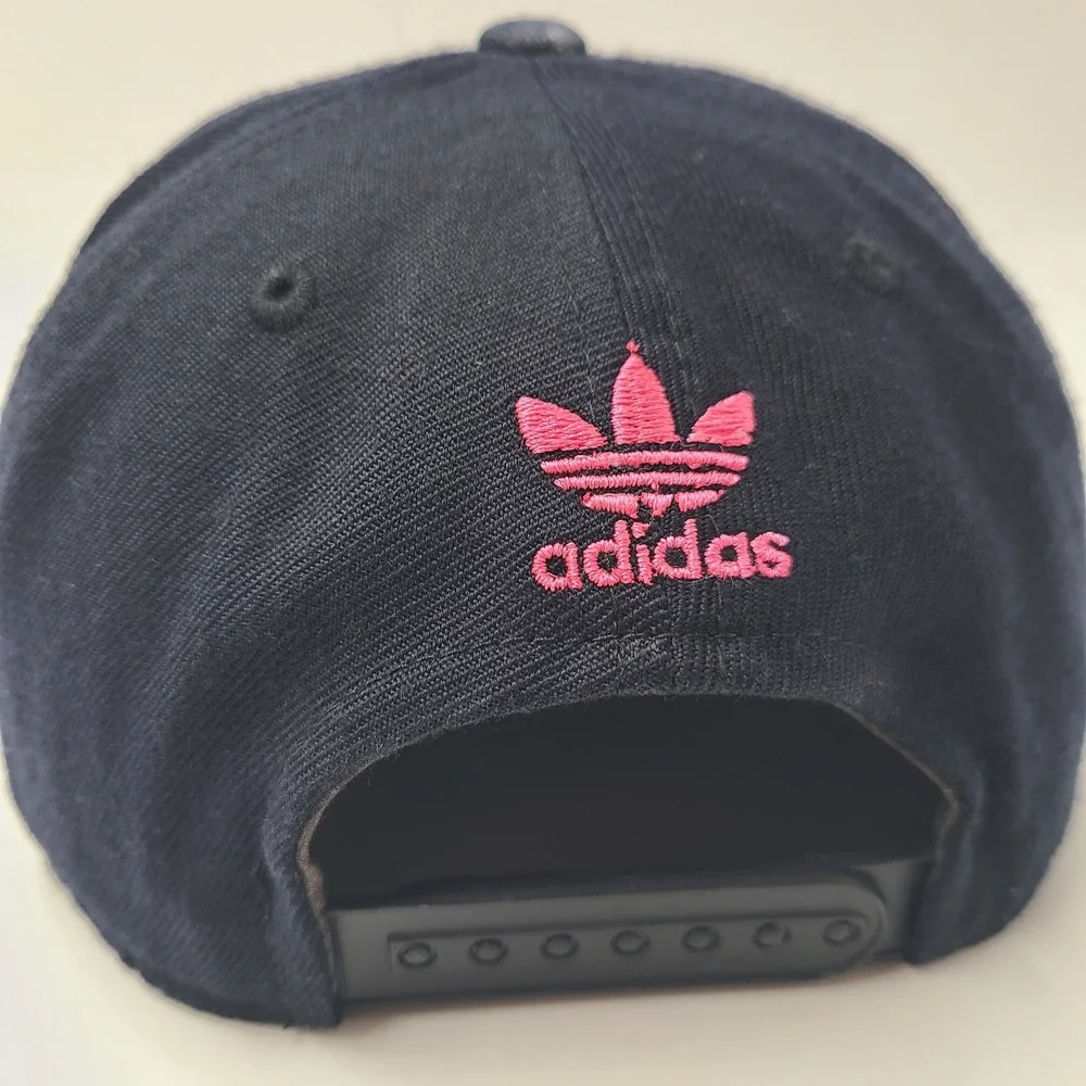 Portland Trail Blazers Hat Snapback Adidas Black Pink NBA Trefoil Wool Blend Men